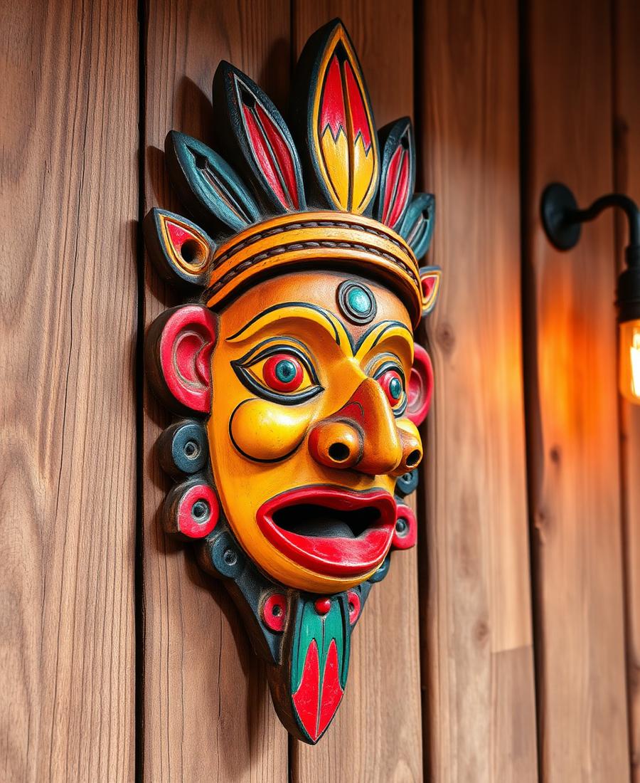 Hand-carved Filipino folk mask